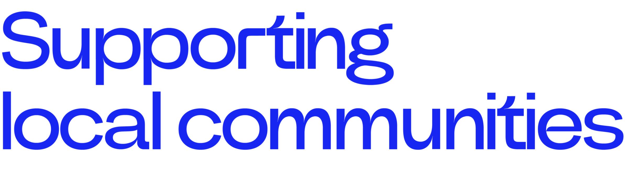 Supporting local communities